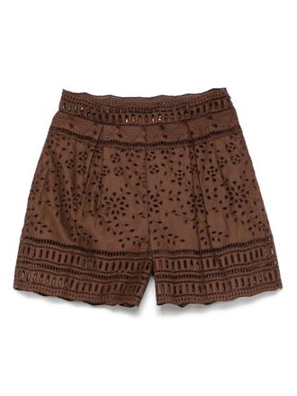 Ermanno Scervino Broderie anglaise shorts - Bruin