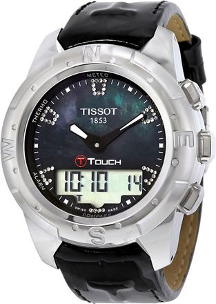 Tissot T-Touch II Diamond Titanium Leather Ladies Watch