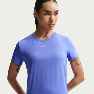 Nike Womens One Classic Dri-FIT Short-Sleeve Top in Blue | FN2798-570