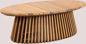 Sklum Sklum - Tavolino Da Giardino Ovale 120x65 Cm In Legno Di Acacia Mura