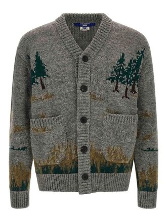 Junya Watanabe Grey Intarsia Cardigan