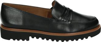 Paul Green Zwarte Instappers met Rubberen Zool - Dames - Loafers - Zwart - 40 1/2 EU - Leer - Schoenen