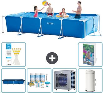 Intex Piscina Con Estructura Rectangular - 450x220x84 Cm - 7-piezas S90