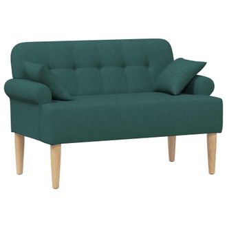 vidaXL Loveseat Con Bottoni Imbottiti Verde Scuro 120 X 65 X 79 Cm Vidaxl