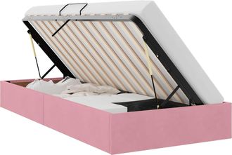 vidaXL Estructura De Cama Ottoman Rosa 100 X 200 Cm Terciopelo Vidaxl