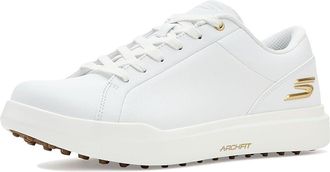 Skechers Drive 6 Archfit Waterproof Golf Shoe Womens Golf Shoes White/Gold : 6.5 B - Medium, Leather