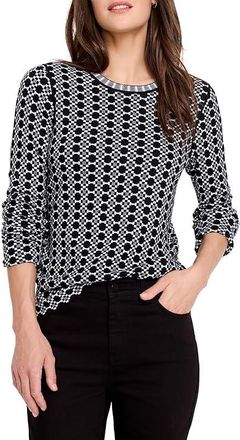 Nic+Zoe Geo Reversible Sweater T-Shirts Womens Sweater Blue : 2XL (US 20-22), Cotton/Denim/Down