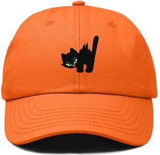 Dalix Blink Black Cat Dad Cap in Orange at Nordstrom