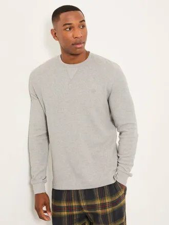 Fat Face FatFace Grey Waffle Crew Neck Pyjama Top