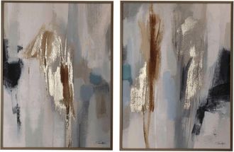 Decorspace Quadro Gallery 60 x 80, stampa su tela dipinta a mano con cornice in legno di pino