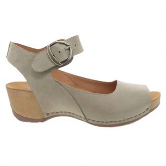 Dansko WomenS Tiana Burnished Nubuck Sandal In Khaki