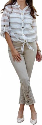 Frank Lyman Design Denim Jean Pants In Beige