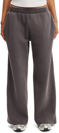 Cotton On Womens Active Fleece Wide Leg Sweatpant in Washed Violet Grey at Nordstrom, Size Small