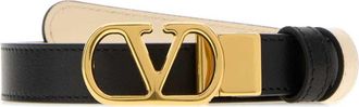 Valentino Garavani Black Vlogo Reversible Belt