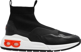 Ferragamo Slip-On Sneakers met Oranje Detail - Dames - Sneakers - Zwart - 38 EU - Schoenen