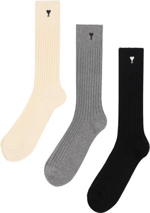 Ami Three Pack Black Ami de Coeur Socks