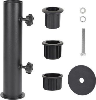 OEM Parag&uuml;ero, Tubo De Paraguas Ajustable Con 3 Anillos Reductores De Pvc (28/38/48 Mm), Negro