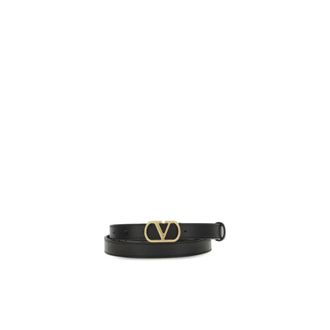 Valentino Garavani Accessoires, Dames, Zwart, 70 CM, Leer, Iconische VLogo Leren Riem