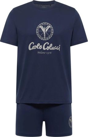 Carlo Colucci Pyjama Set - Heren - Pyjama - Blauw - XL - Tweed - Nachtkleding