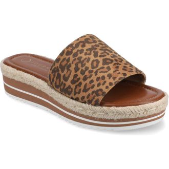 Journee Collection Rosey Wedge Sandal in Leopard at Nordstrom Rack, Size 8.5
