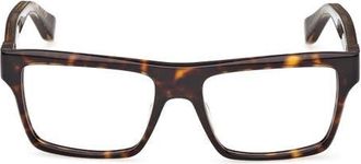 Christian Louboutin 54mm Rectangular Optical Glasses in Dark Havana at Nordstrom