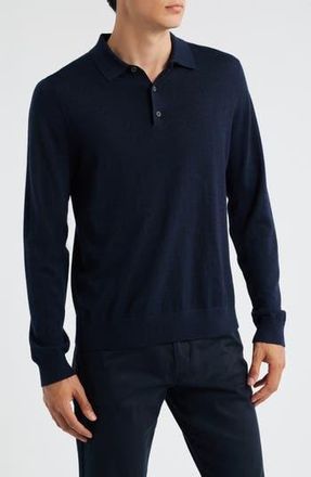 Vince Long Sleeve Merino Wool Polo in Coastal Blue at Nordstrom Rack, Size Xx-Large