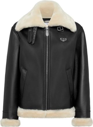Philipp Plein Eco Fur Aviator Jas - Dames - Jassen - Zwart - S - Polyester - Jassen