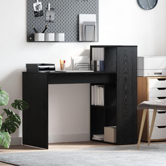 Berkfield Home Writing Desk Black oak Particle board Small Storage