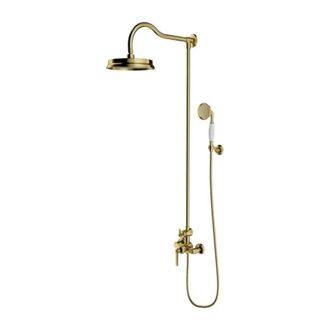 Omnires Omnires Armance - Conjunto De Ducha Con Grifo, Di&aacute;metro 22,5 Cm, Lat&oacute;n Cepillado Am5244bsb