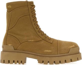 Balenciaga Brown Combat Strike-L20 Boots