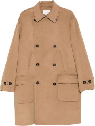 Paolo Pecora Double-Breasted Coats - Heren - Mantel - Bruin - L - Jassen