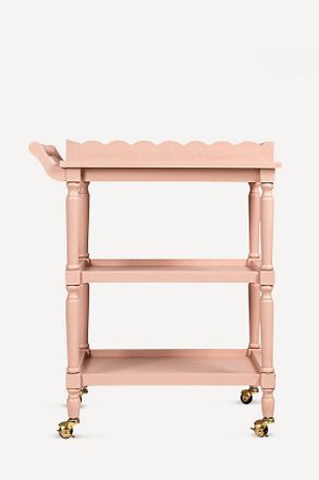 Anthropologie Three-Tier Scallop Tray Bar Cart
