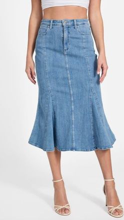 Guess Lia Denim Midi Skirt in Meadows at Nordstrom, Size 28