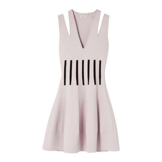 Alexander McQueen Geborduurde Corset Fit & Flare Midi Jurk - Dames - Jurken - Paars - Maat: XS