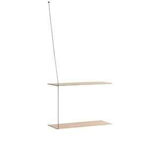 Woud Stedge Wandregal 60 cm, Eiche klar lackiert (weiss pigmentiert)