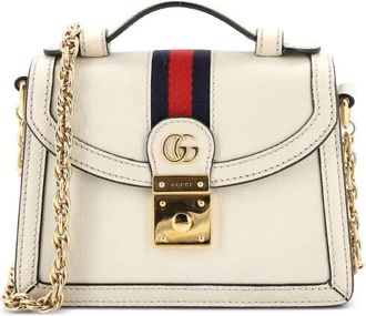 Gucci Ophidia Flap Top Handle Bag Leather Mini satchel - Toni neutri