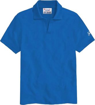 MC2 Saint Barth Cotton Elastane Polo Shirt - Heren - Polos - Blauw - M - Katoen - Tops