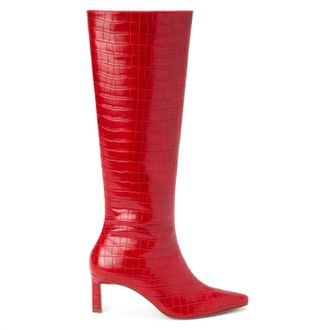 Matisse Footwear Womens Robbie Knee-High Boot In Red Croc