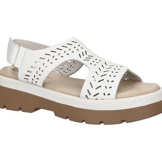 Bella Vita Indigo Slingback Platform Sandal in White Leather at Nordstrom, Size 5.5