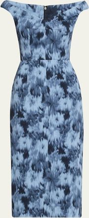 Michael Kors Off-Shoulder Column Midi Dress