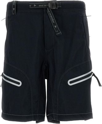 And Wander Black Light Hike Stretch Nylon Shorts