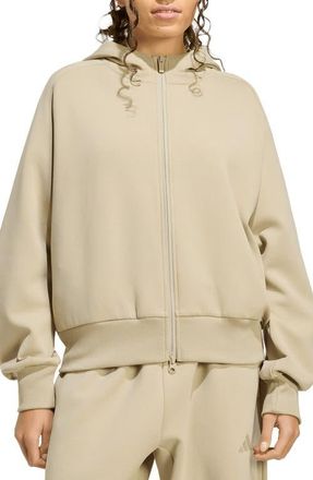 adidas Originals Soft Lux Zip Front Hoodie in Wonder Cargo at Nordstrom, Size X-Large