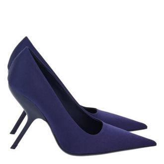 Ferragamo Eva X5 Pointed-Toe Satin Pumps, Size 10 C