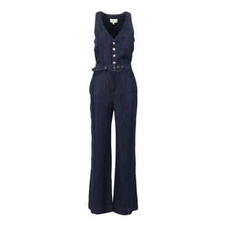 7 For All Mankind Dames, Jumpsuits & Playsuits, Blauw, Maat: XS Leer