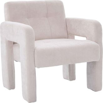 Urban Meuble Sill&oacute;n de chenilla beige de estilo n&oacute;rdico minimalista