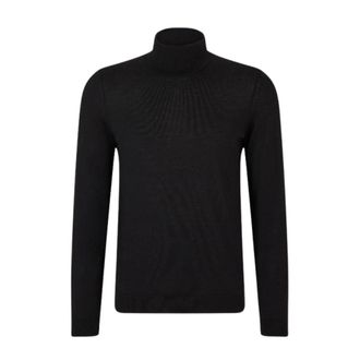 HUGO BOSS Truien & Vesten, Heren, Zwart, L, Wol, Musso-P Turtleneck Trui