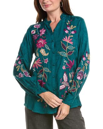 Johnny Was Ruffle Collar Blouse