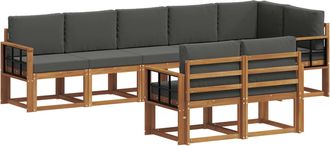vidaXL Conjunto De Sof&aacute;s De Exterior 8 Uds. Natural Y Antracita Vidaxl