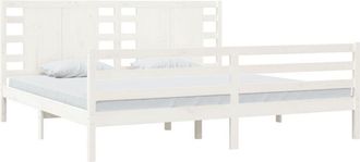 vidaXL Bed Frame without Mattress White 200x200 cm Solid Wood Pine Vidaxl