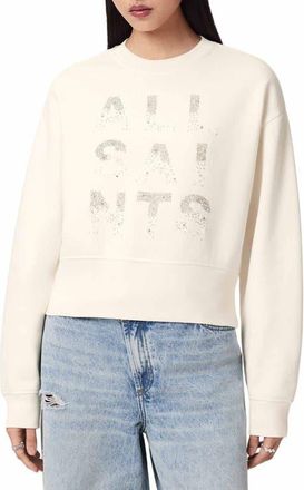 AllSaints Stacks Separo Sweatshirt in Optic White at Nordstrom, Size X-Small